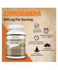 Organic Ashwagandha 500 mg - 60 Vegan Capsules