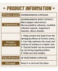 Organic Ashwagandha 500 mg - 60 Vegan Capsules