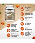 Organic Ashwagandha 500 mg - 60 Vegan Capsules