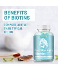 Hair Skin and Nails Vitamins,60 Vegan Gummies
